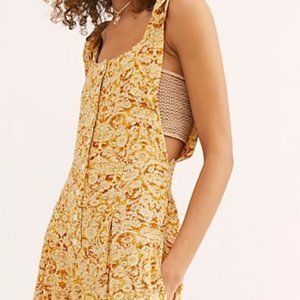 NWT Free People wide leg jumpsuit. Large Camel